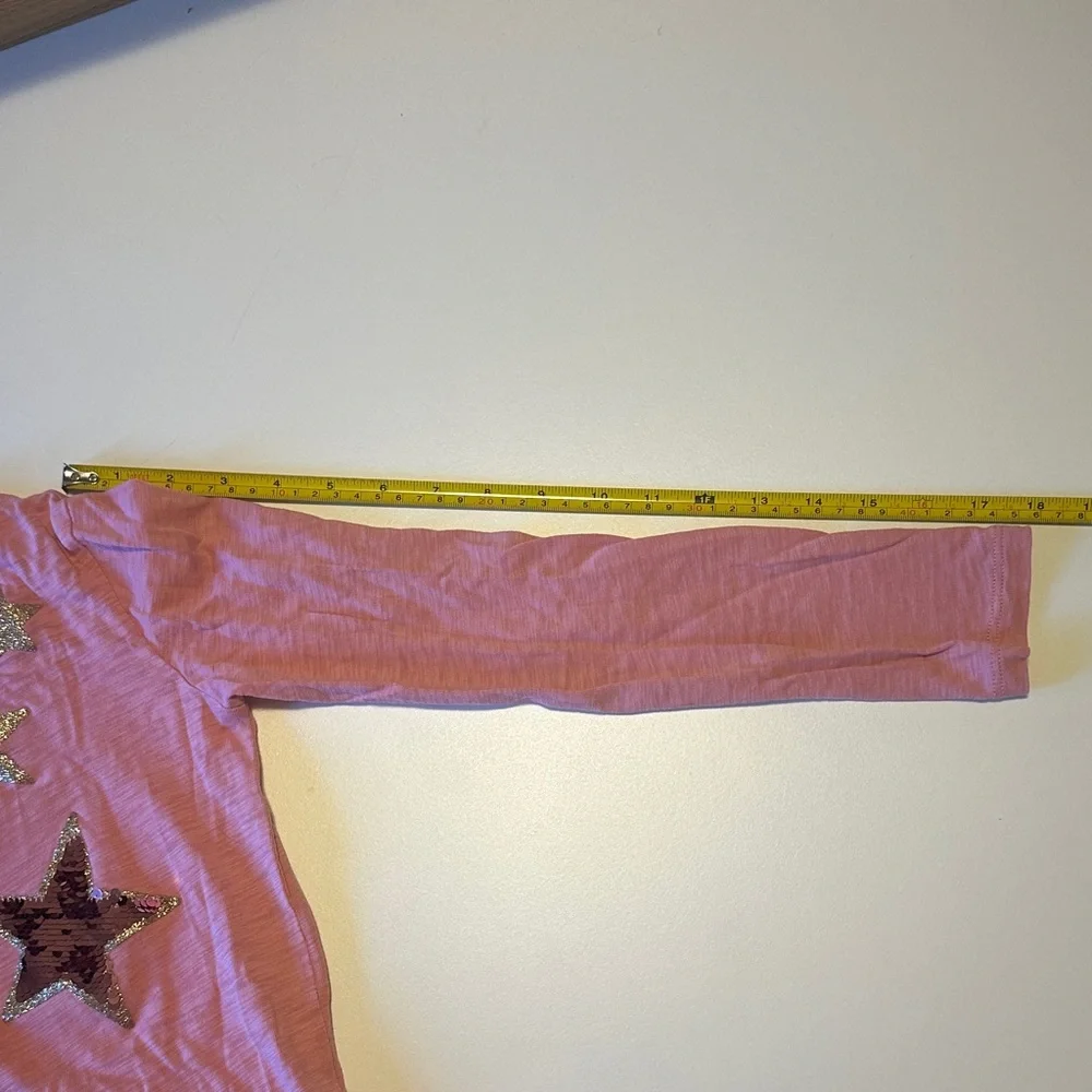 Crewcuts Pink Long Sleeve Shirt with Gold Star Accents
